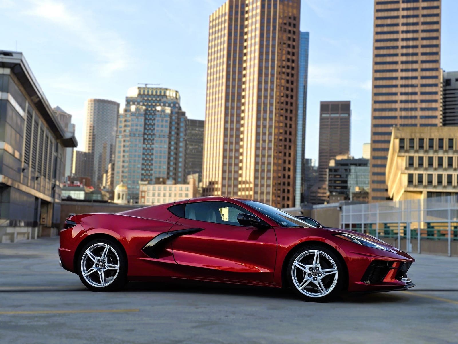 Red Corvette C8 coupe