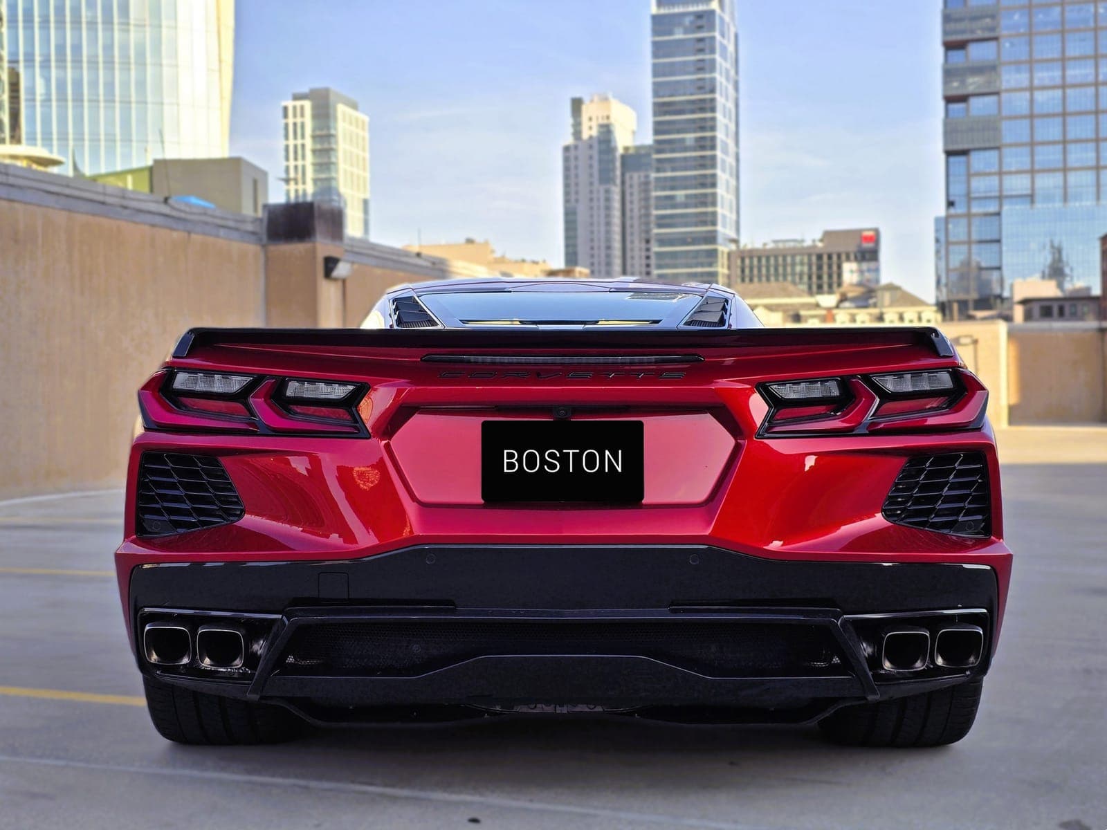 Red Corvette C8 coupe