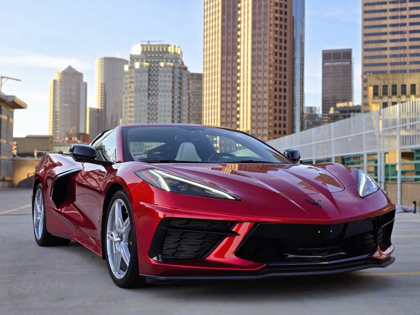 Red Corvette C8 coupe