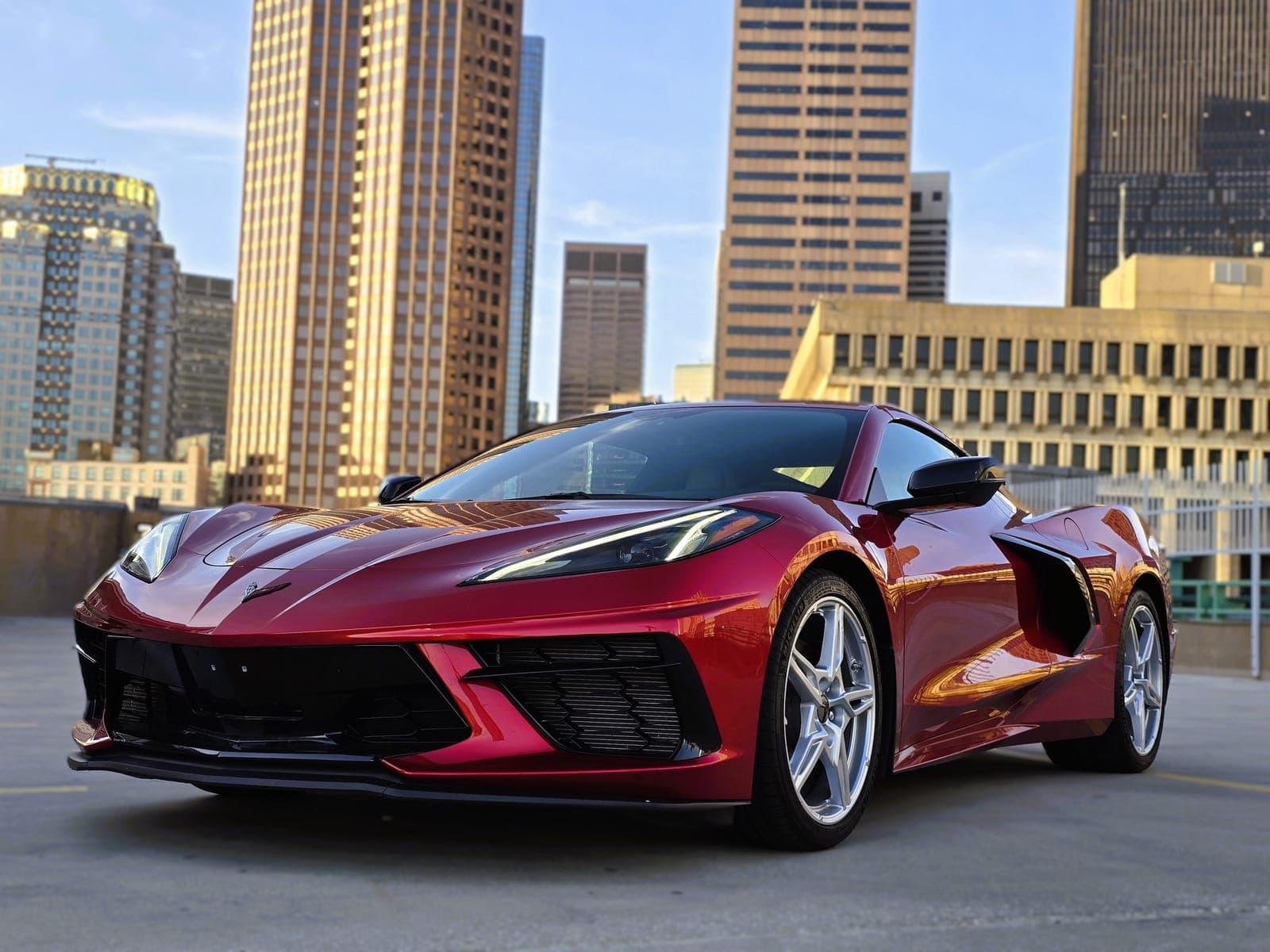 Red Corvette C8 coupe