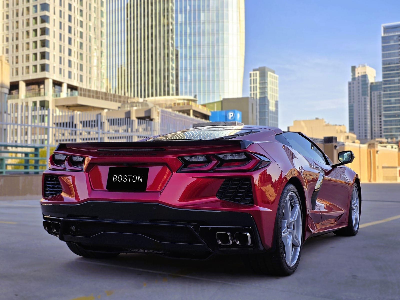 Red Corvette C8 coupe