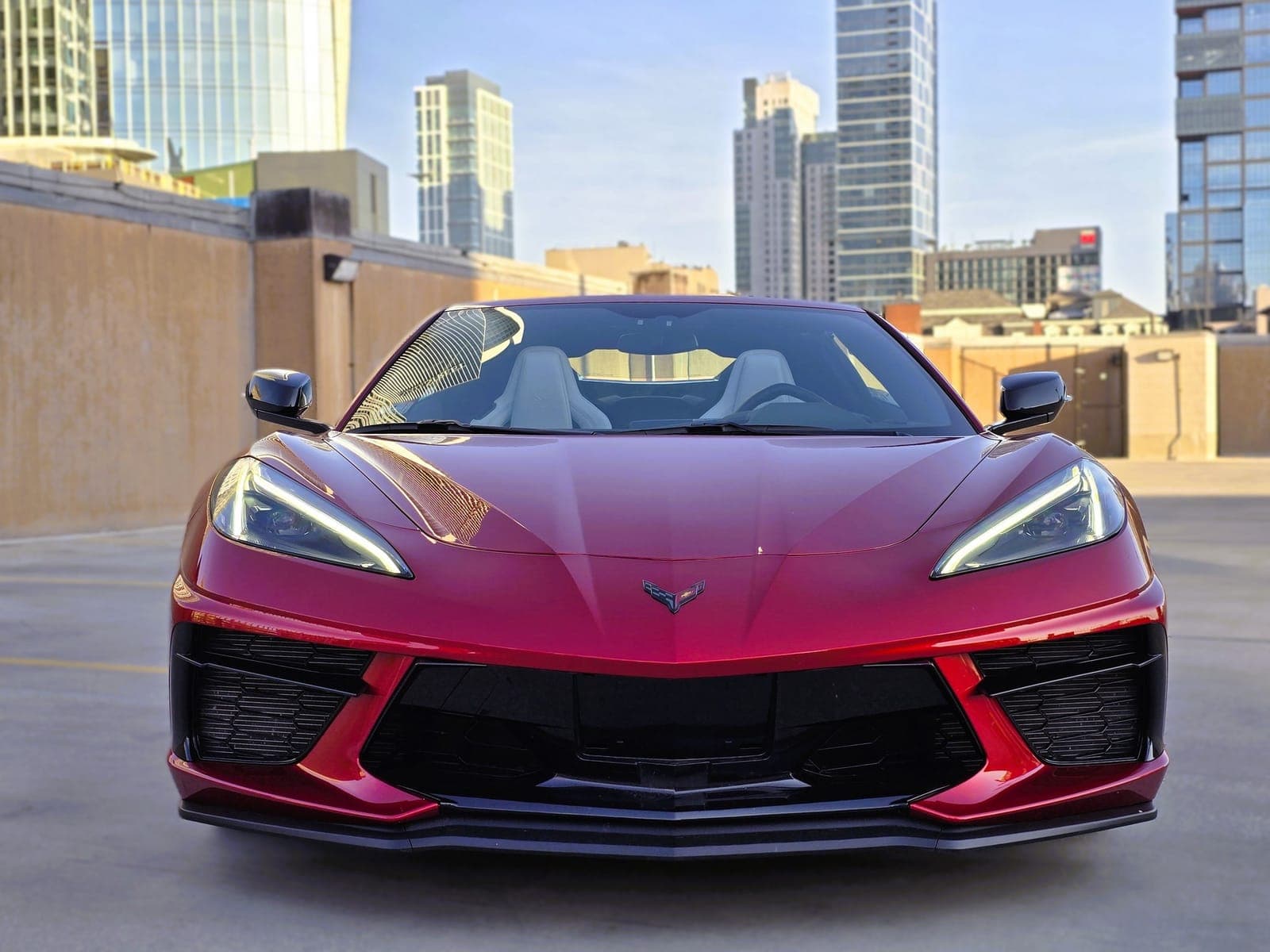 Red Corvette C8 coupe