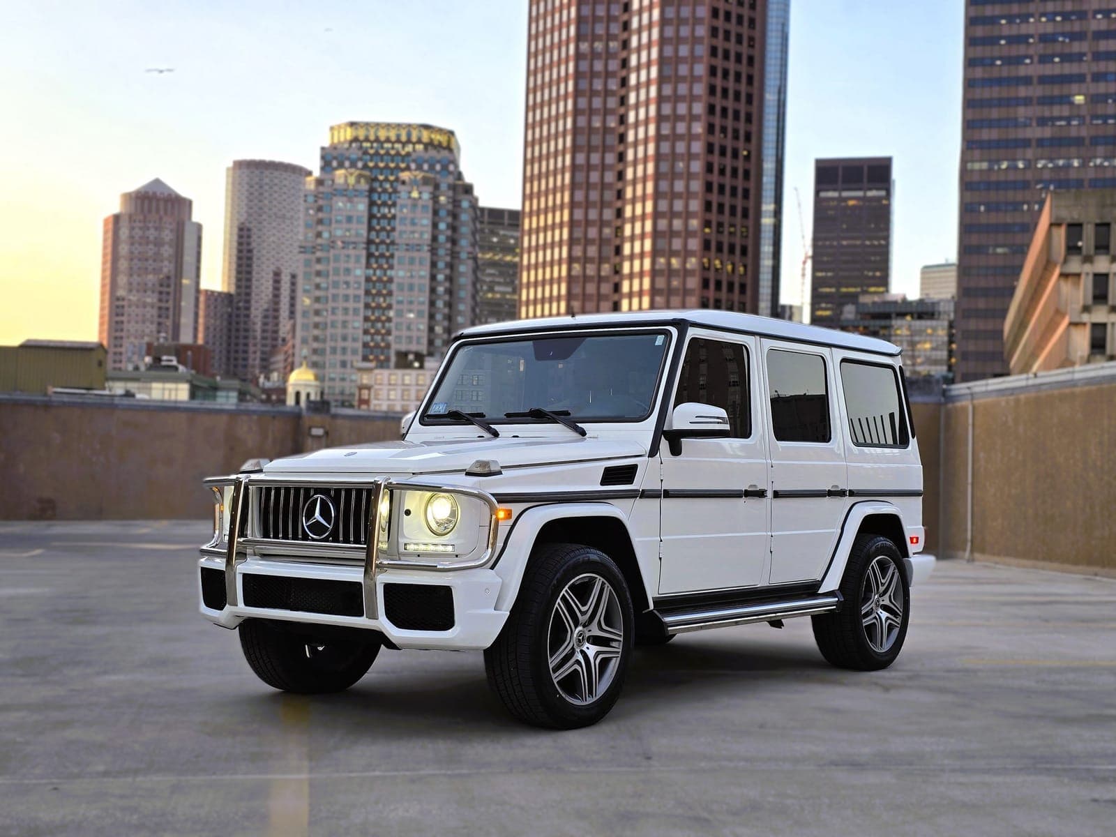 White Mercedes-Benz G Wagon SUV