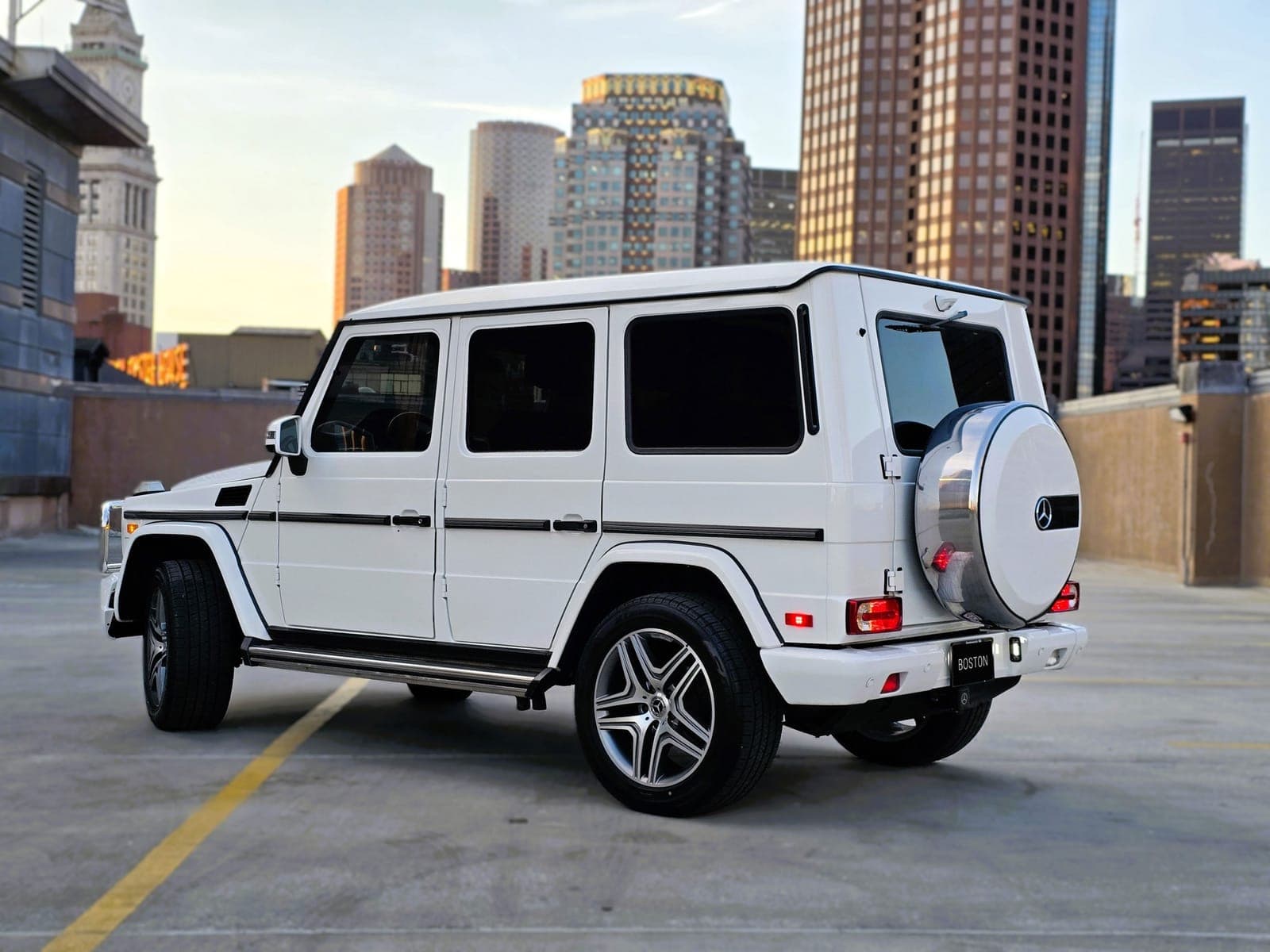White Mercedes-Benz G Wagon SUV