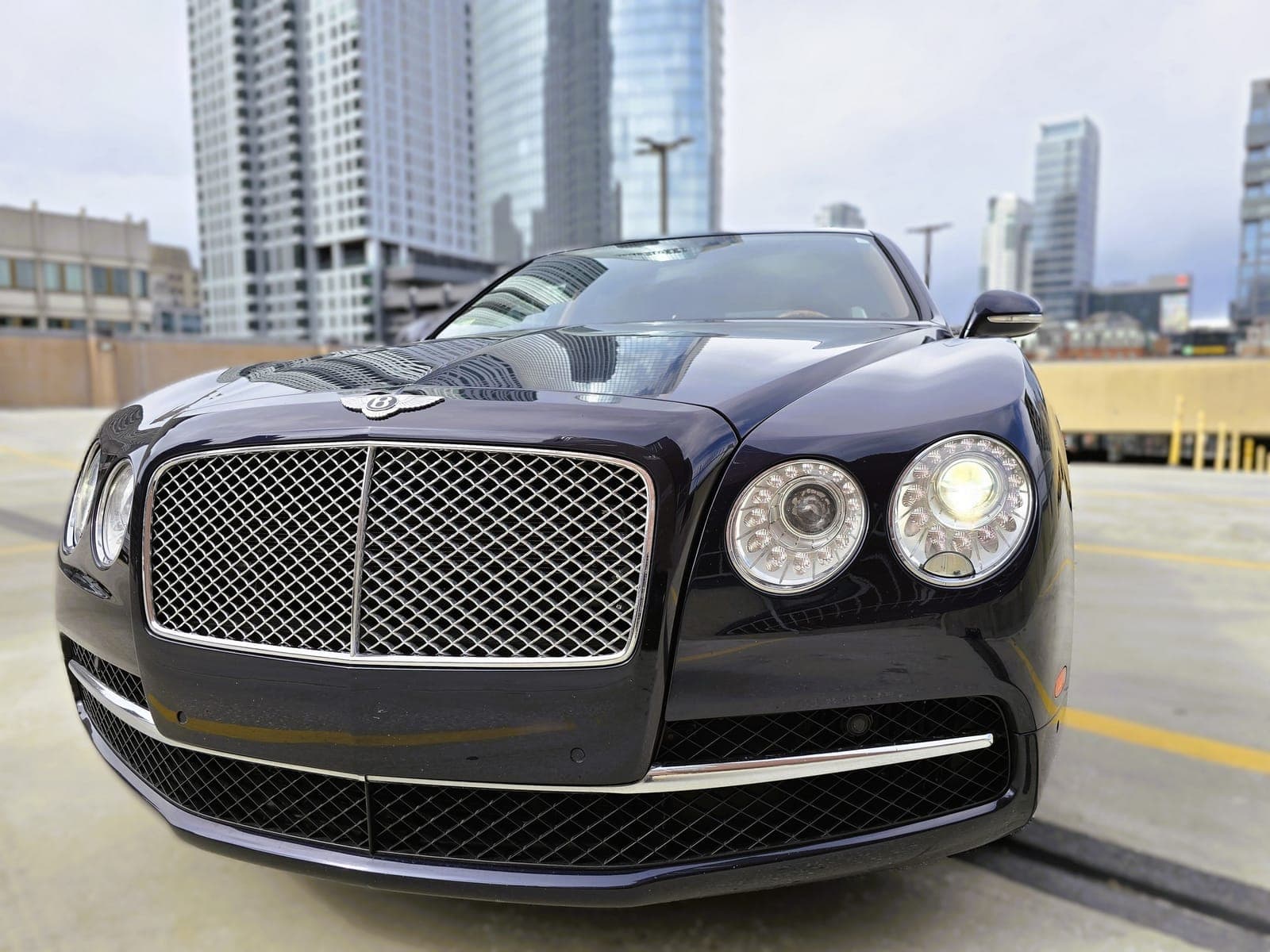 Black Bentley four-door sedan
