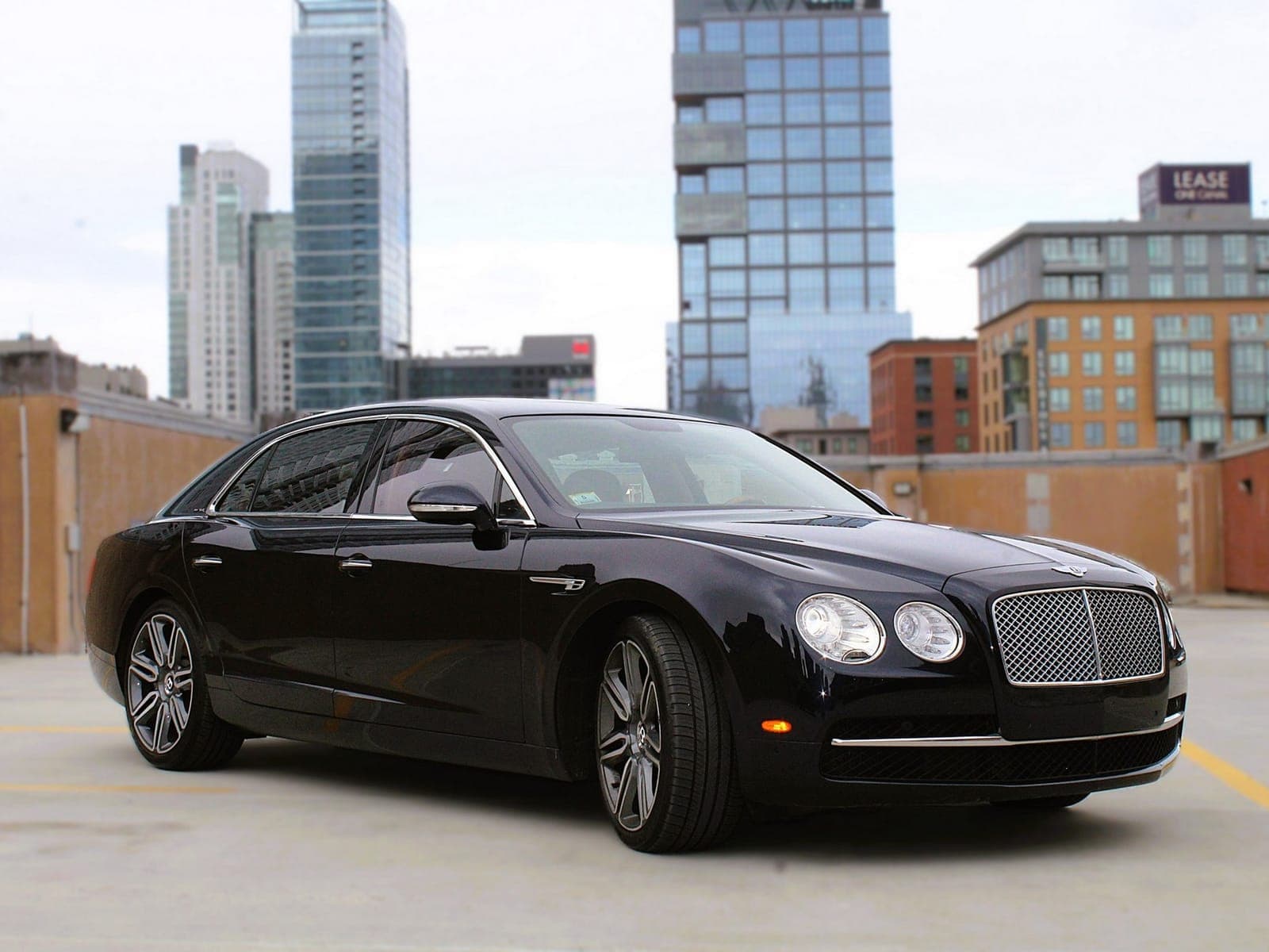 Black Bentley four-door sedan
